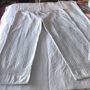 Relaxed White w/Black Polka Dot Cotton Pants XL